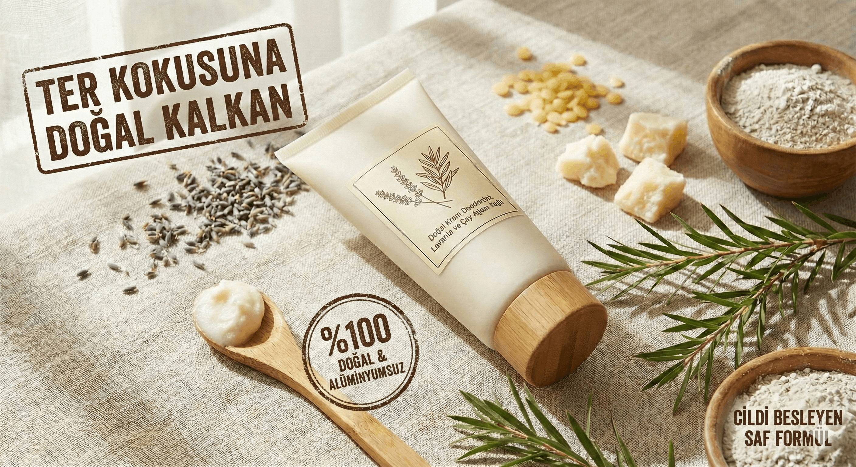 Doğal Krem Deodorant: Lavanta ve Çay Ağacı Yağlı