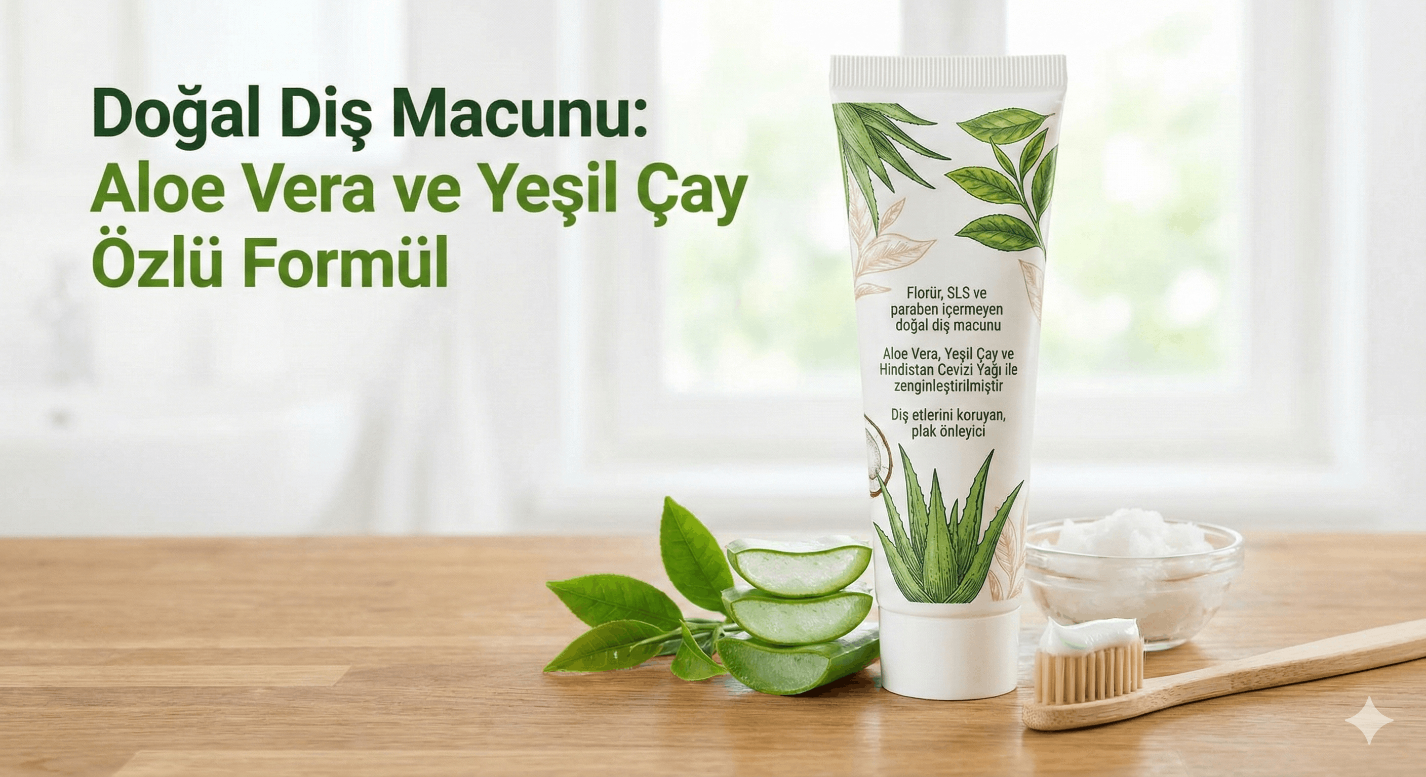 Doğal Diş Macunu: Aloe Vera ve Yeşil Çay Özlü Formül