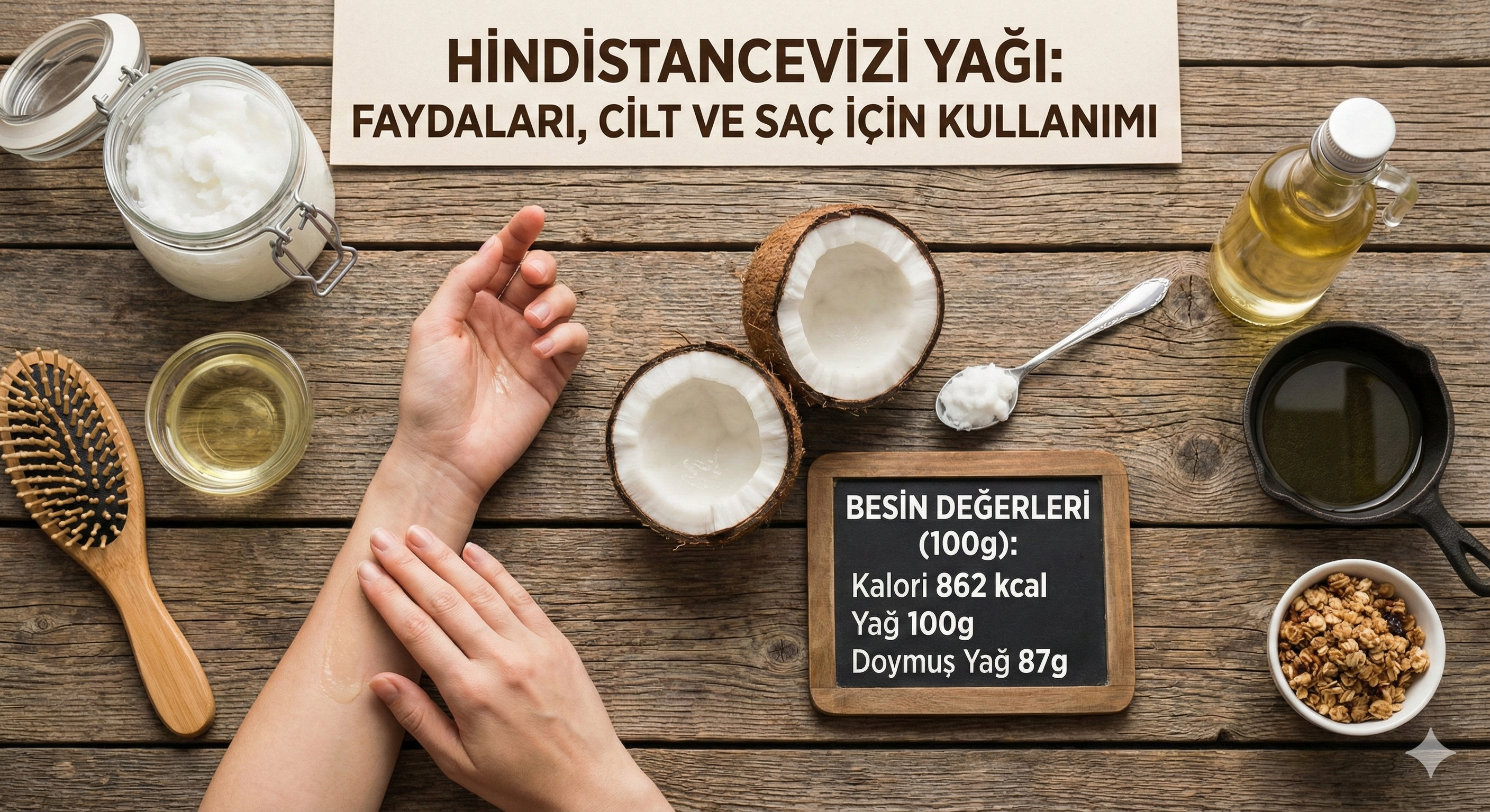 Hindistancevizi Yağı: Faydaları, Cilt ve Saç İçin Kullanımı, Besin Değerleri